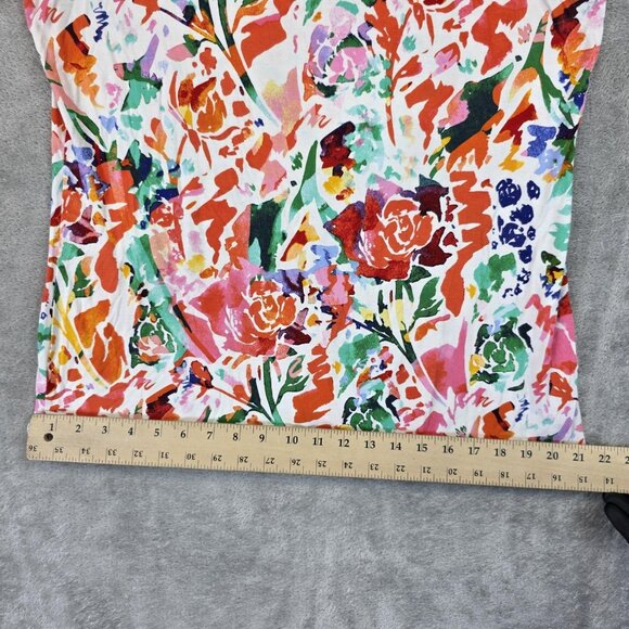 Chico's Tank Top Womens Medium Multicolor Floral Rayon Spandex Sleeveless Casual - Picture 5 of 9